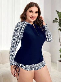Sammy Jackson™ Amy Plus-Size Zwempak Met Lange Mouwen | Sportief & Stijlvol