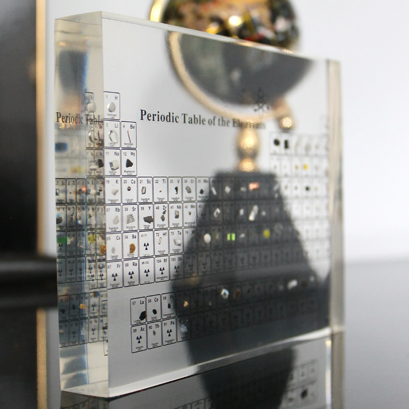 Illuminated Periodic Table with Real Elements - Elementa