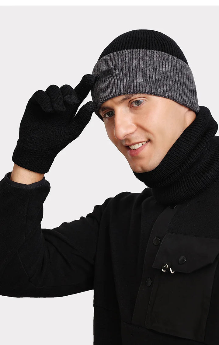 Sammy Jackson™ Wool Beanie Set | Chill knitted men's hat and scarf
