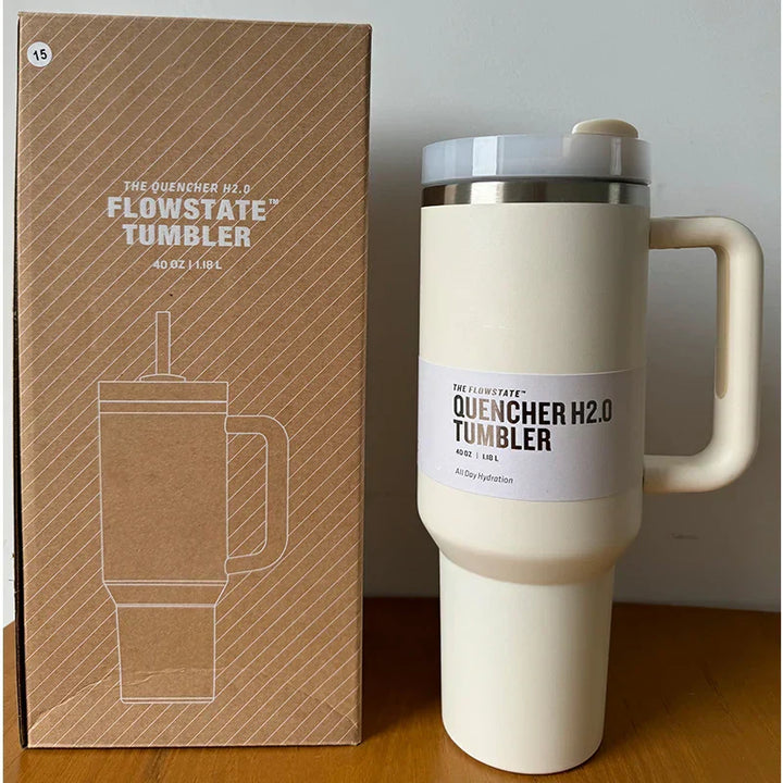 Vacuüm Geïsoleerde Beker met Deksel en Rietje - ThermoTumbler