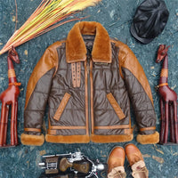 Sammy Jackson™ Milan Leather Aviator Jacket | Tough and warm leather jacket