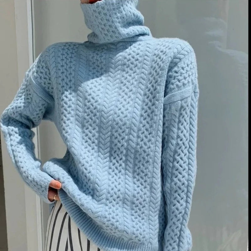 Luxe Kasjmier Coltrui met Geruit Patroon - Celeste