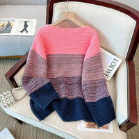 Oversized women's sweater with patchwork design – Melina