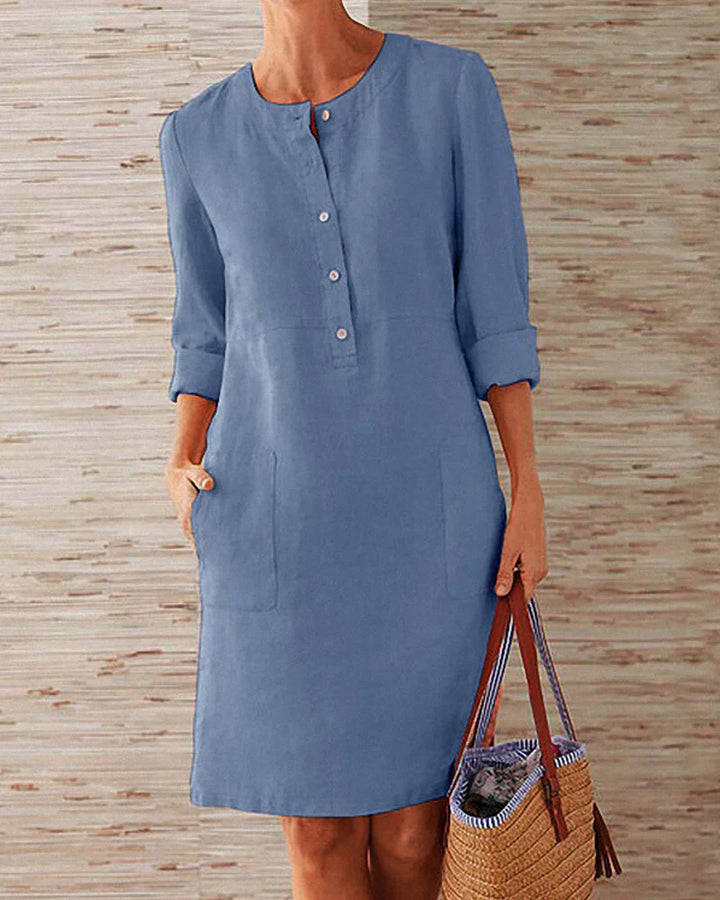 Trendy Summer Dress with Button Closure – Allegra
