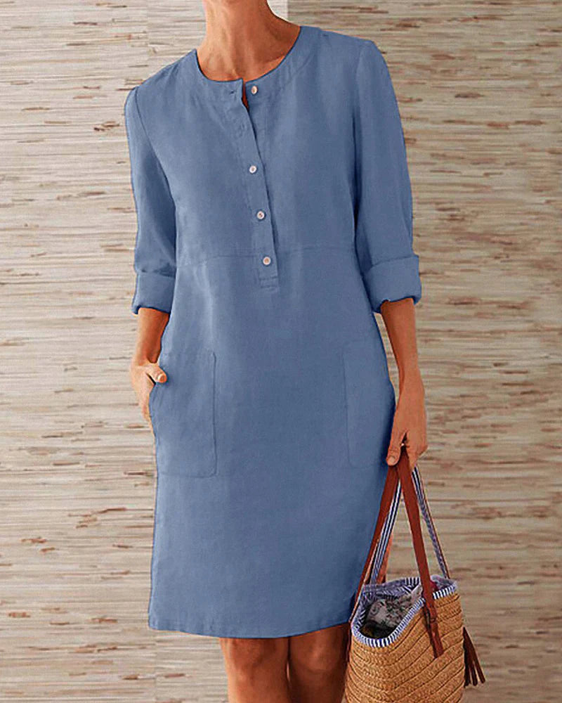 Trendy Summer Dress with Button Closure – Allegra