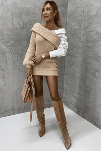 Knitted Dress with Attached Blouse – Elodie