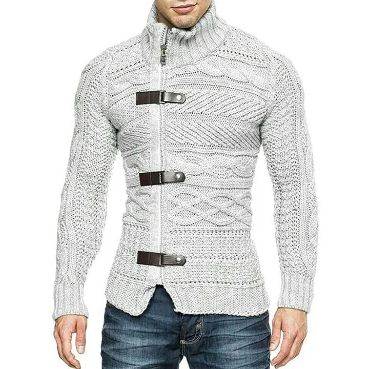 Sammy Jackson™ Boaz Urban Kamizelka | Sweter dziany z skórzanymi akcentami