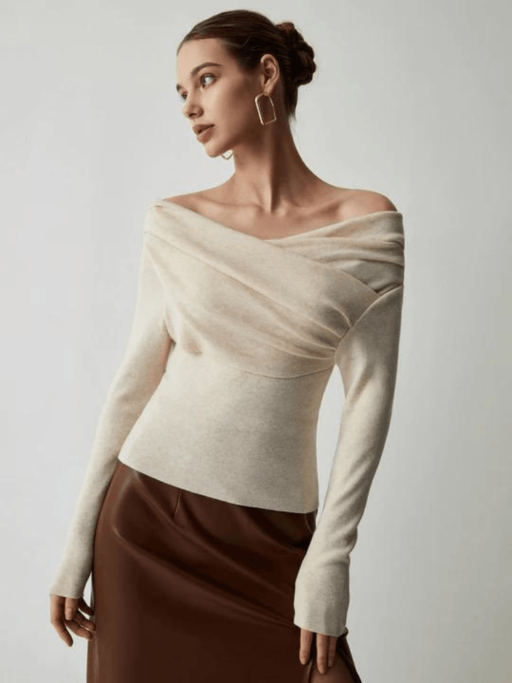 Trendy Off-Shoulder Trui - Maria