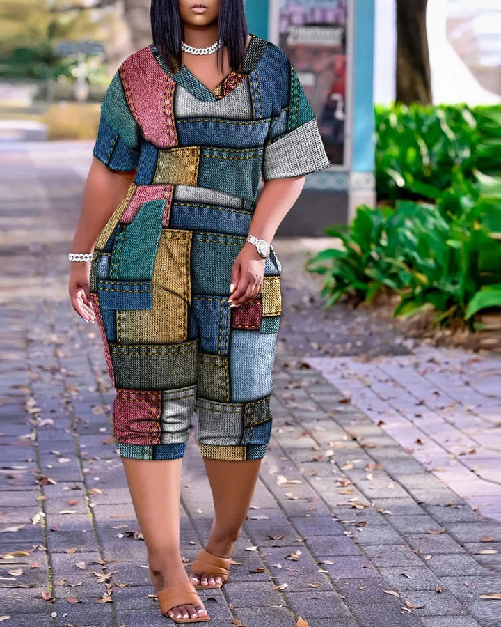 Sammy Jackson™ Aafke Plus Size Playsuit | Kleurrijk & Stijlvol