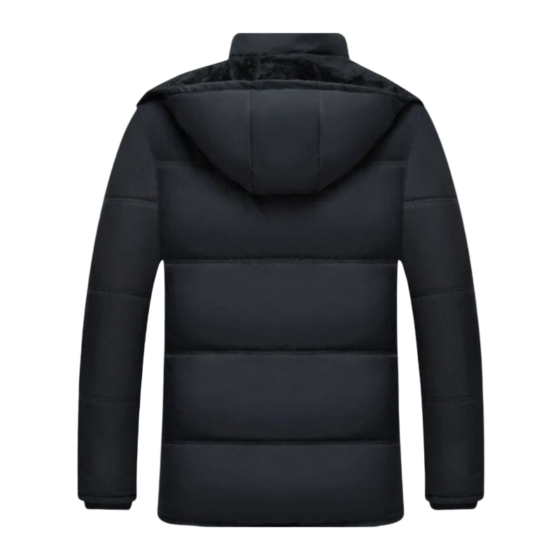 Zwarte Gewatteerde Heren Winterjas met Moderne Snit – Leon