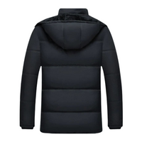 Zwarte Gewatteerde Heren Winterjas met Moderne Snit – Leon