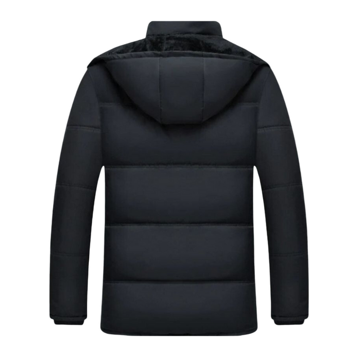 Zwarte Gewatteerde Heren Winterjas met Moderne Snit – Leon