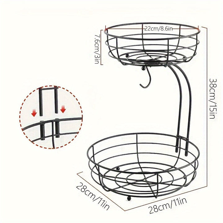 2 Tier Fruit Bowl With Hook - FruityStack