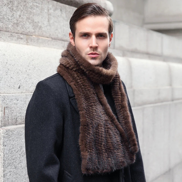 Sammy Jackson™ Knitted Scarf | Warm and stylish mink fur scarf