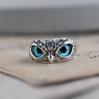 Silver Opal Owl Charm Ring - Ophelia