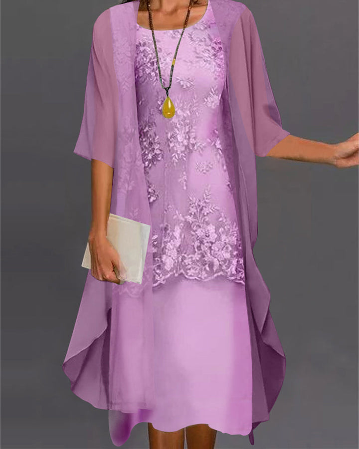 Stijlvolle Tweeledige Chiffon Jurk – Viviana