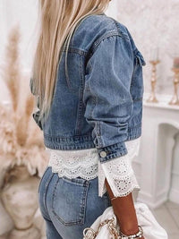 Blauw Patchwork Denim Jas - Rowena