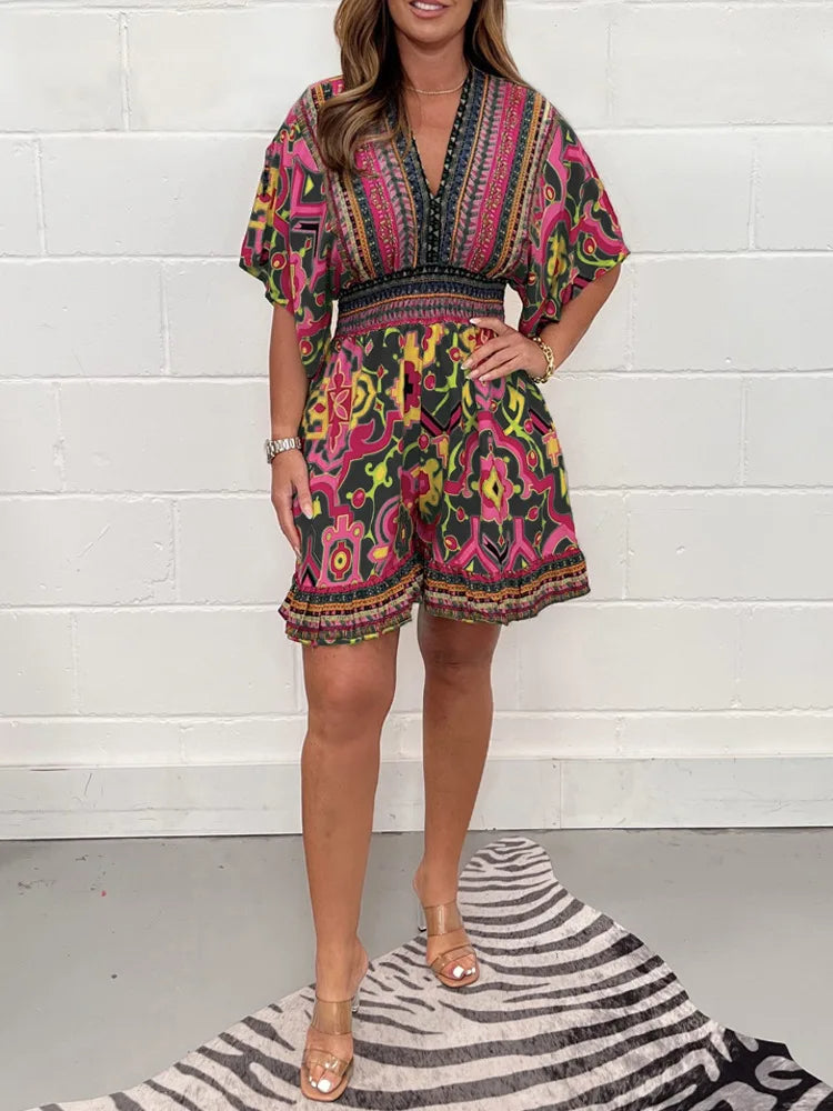 Sammy Jackson™ Odette Plus Size Playsuit | Vintage & Stijlvol
