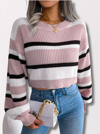 Pasekowany krótki sweter - Emory