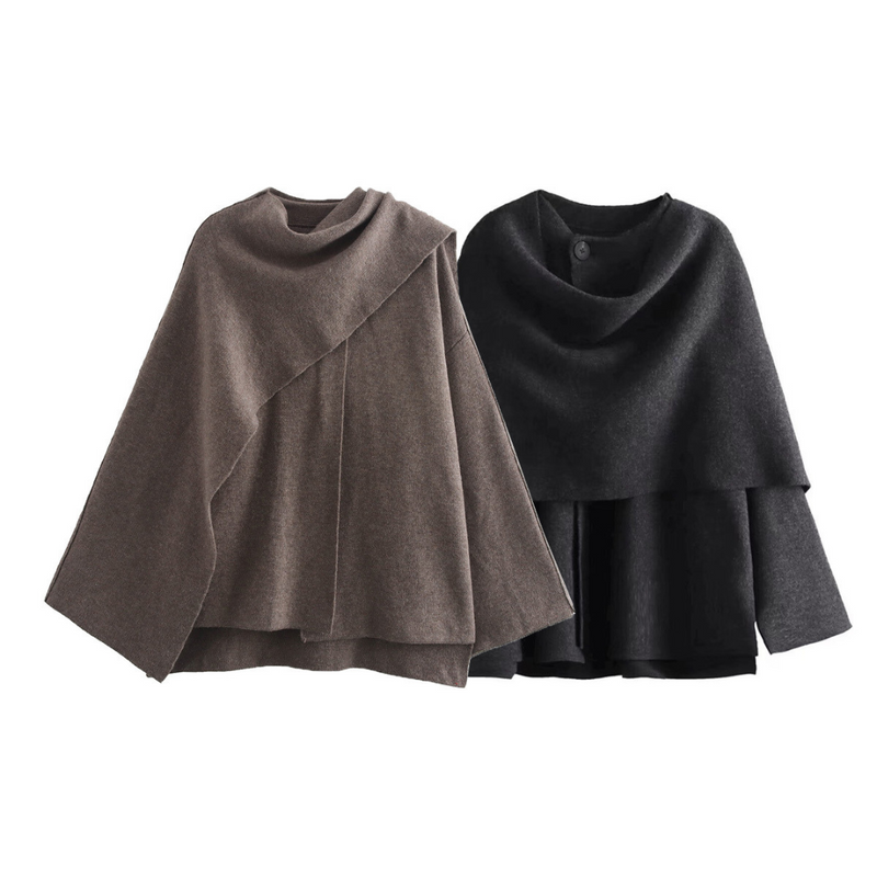 Stylish Women's Winter Poncho - Ella