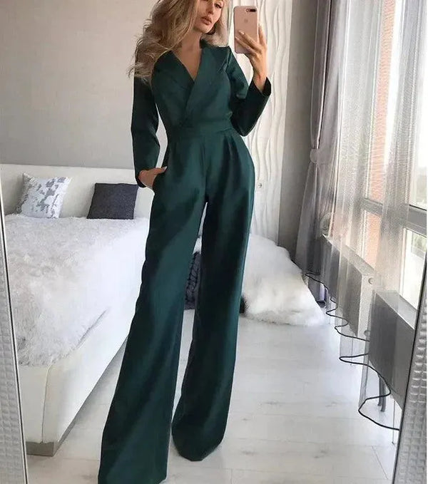 Stylish Long-Sleeve Jumpsuit - Sophie
