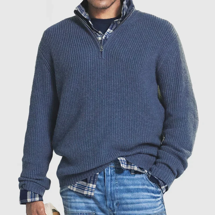 Casual Men's Sweater with Zipper - Max