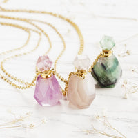 Crystal Perfume Bottle Necklace - Iris