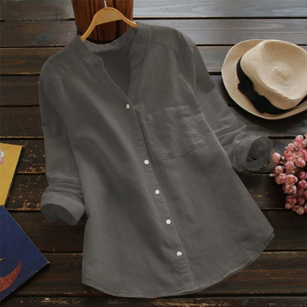 Women's Linen Long-Sleeve Shirt – Isla