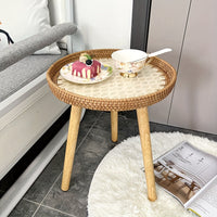 Scandinavian Rattan Side Table - Elin