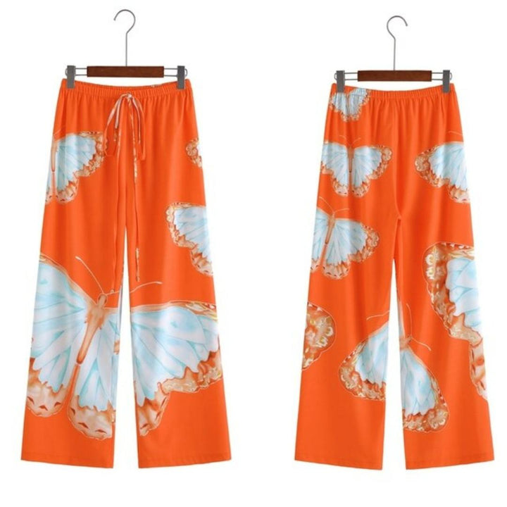 Wide-leg summer pants made of chiffon – Liana