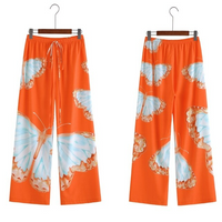 Wide-leg summer pants made of chiffon – Liana