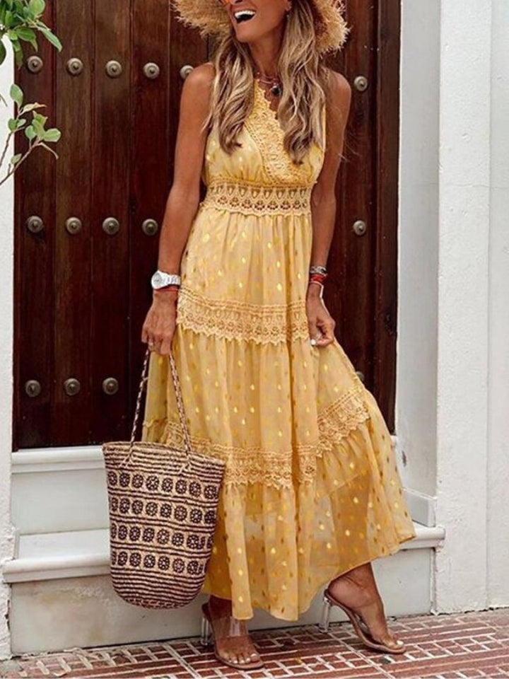 Lekka sukienka boho na lato w stylu Ibizy z dekoltem w serek – Niva