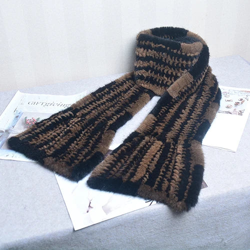 Sammy Jackson™ Knitted Scarf | Warm and stylish mink fur scarf