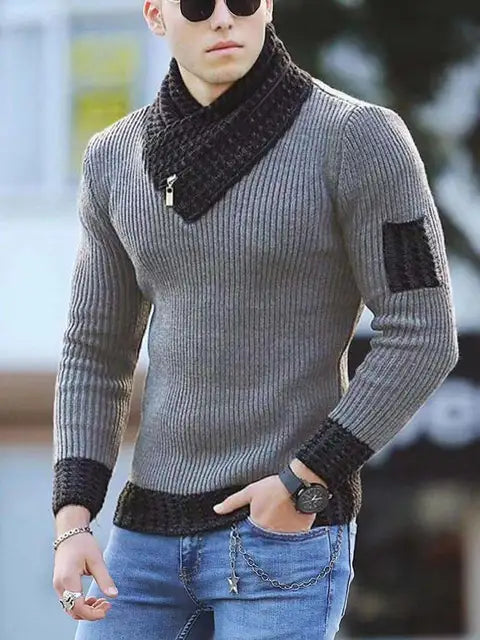 Sammy Jackson™ Casual Sweater | Vintage Wool Sweater with High Collar