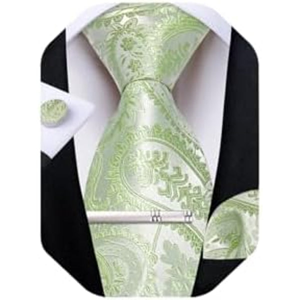 Men's Paisley Formal Tie Set - Refined Wedding & Event Accessories 40