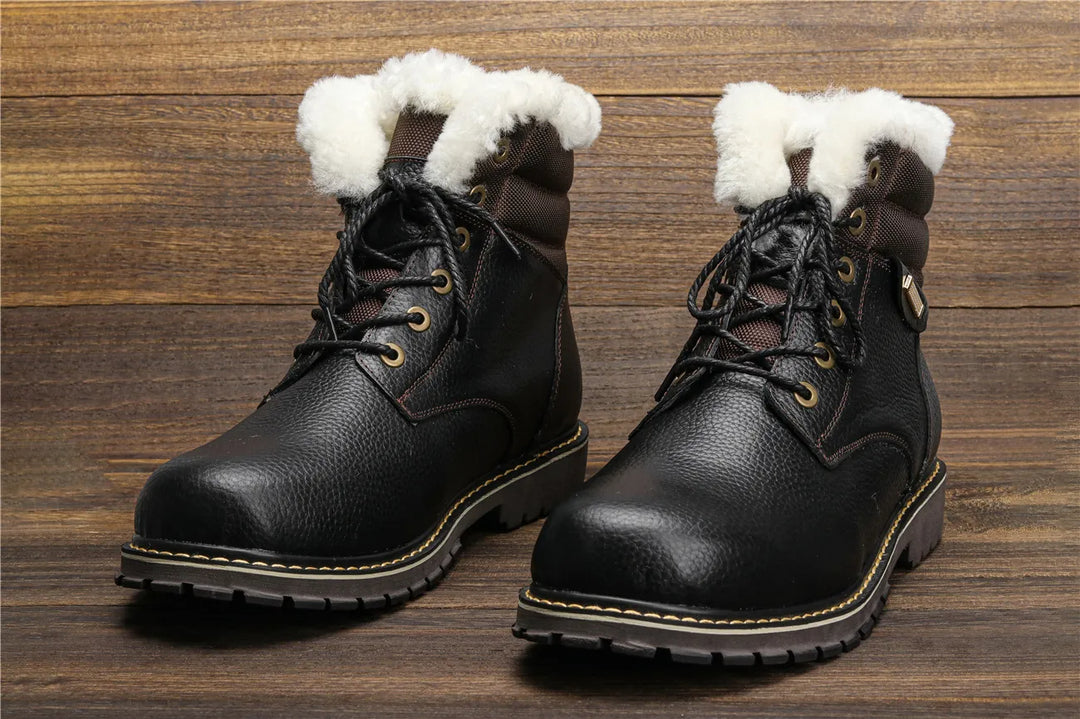 Sammy Jackson™ Leren Winterlaarzen | Met heerlijk warme wollen voering