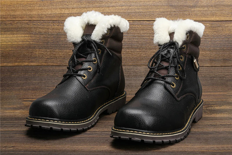 Sammy Jackson™ Leren Winterlaarzen | Met heerlijk warme wollen voering