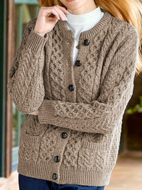 Effen Gebreid Vest met Knoopsluiting en Zakken - Olivia
