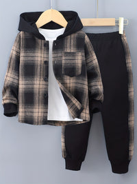 2-delige Jongensset Jordy met Geruite Hoodie en Joggingbroek