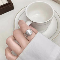 Brushed Silver Half Dome Ring - Lucienne