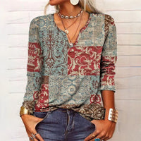 Airy women's summer blouse with V-neck – Lina