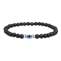Men's 4mm Natural Stone Evil Eye Bead Bracelet - Thor