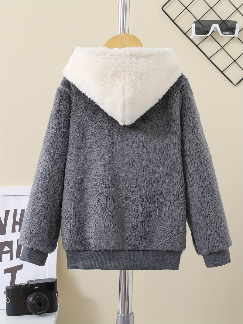 Blijf Warm in Stijl – Zafie Fleece Capuchonjack met Rits voor Kids