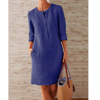 Stylish dress with pockets & round neckline – Niva