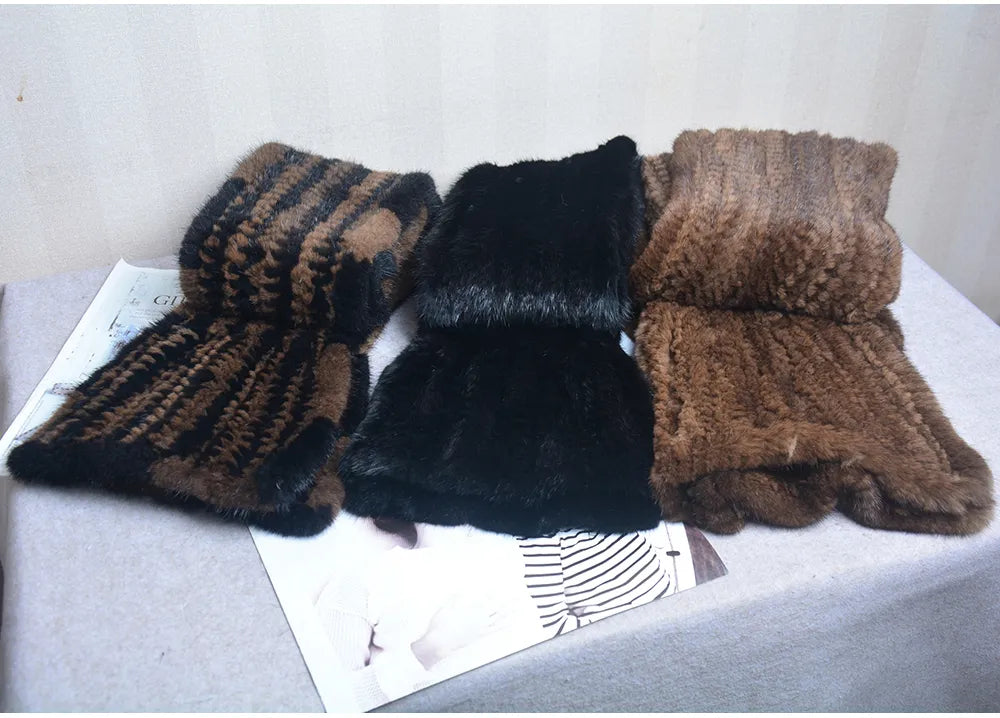 Sammy Jackson™ Knitted Scarf | Warm and stylish mink fur scarf