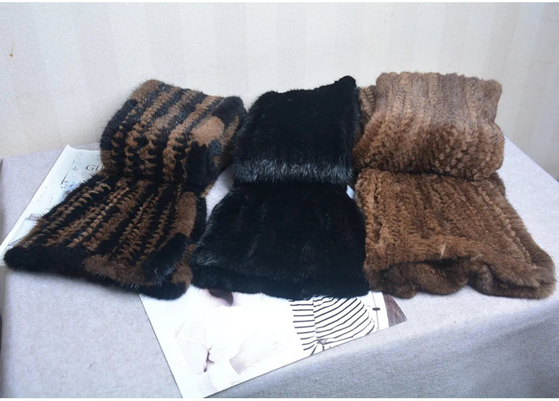 Sammy Jackson™ Knitted Scarf | Warm and stylish mink fur scarf