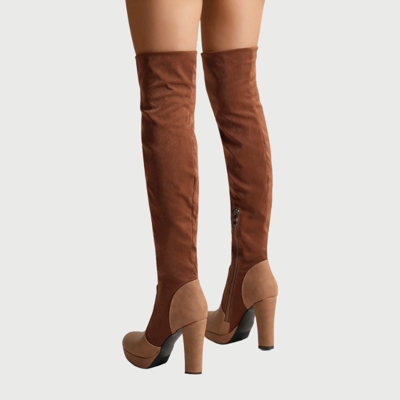 Overknee Laarzen met Blokhak - Isabella
