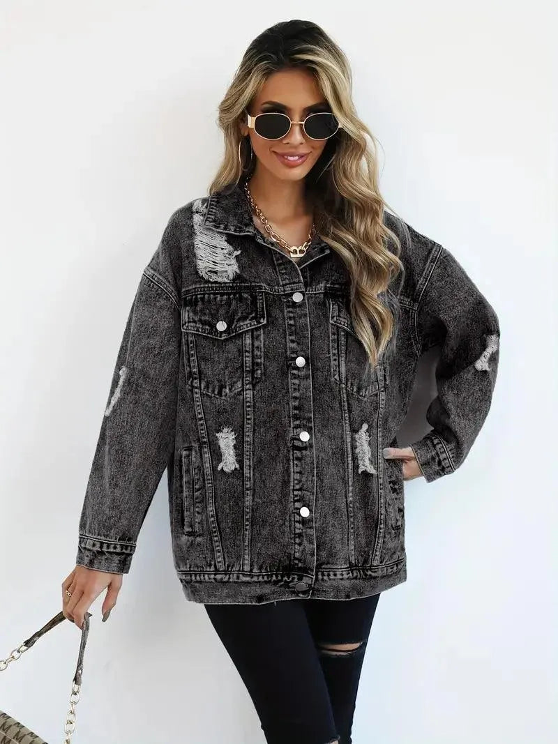 Waterproof & Lined Oversized Women's Denim Jacket – Talia