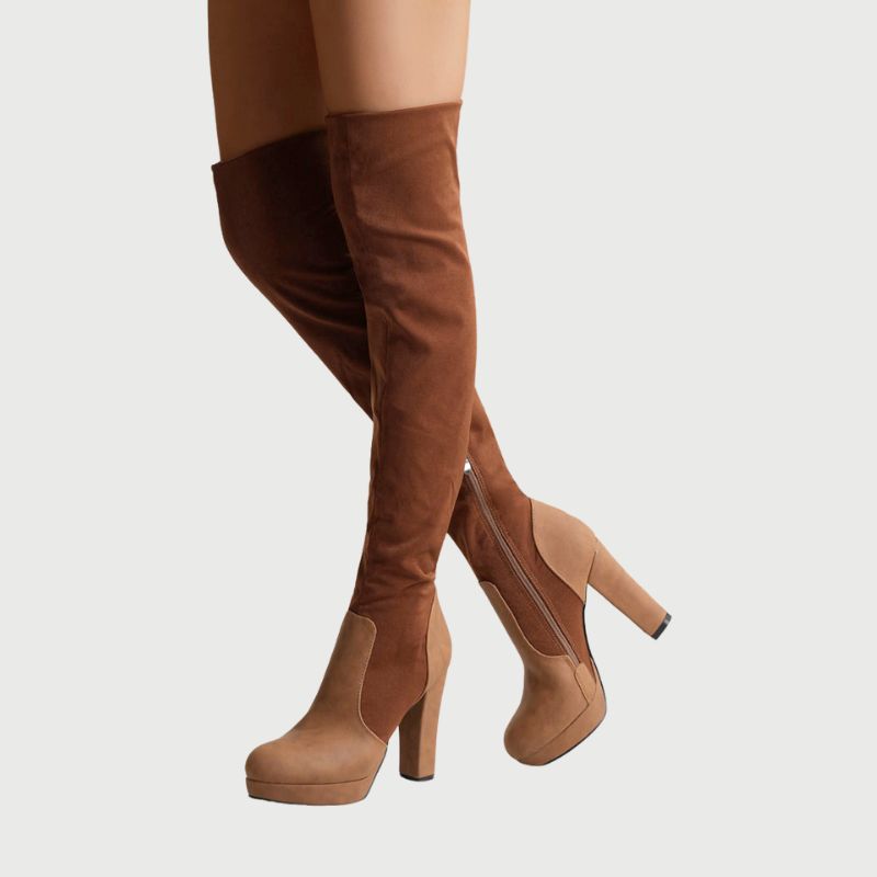 Overknee Laarzen met Blokhak - Isabella