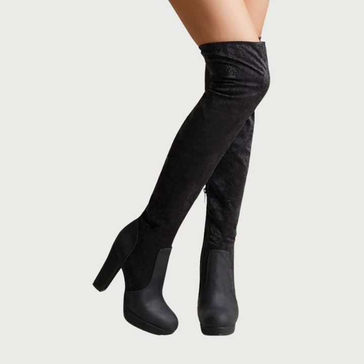 Overknee Laarzen met Blokhak - Isabella
